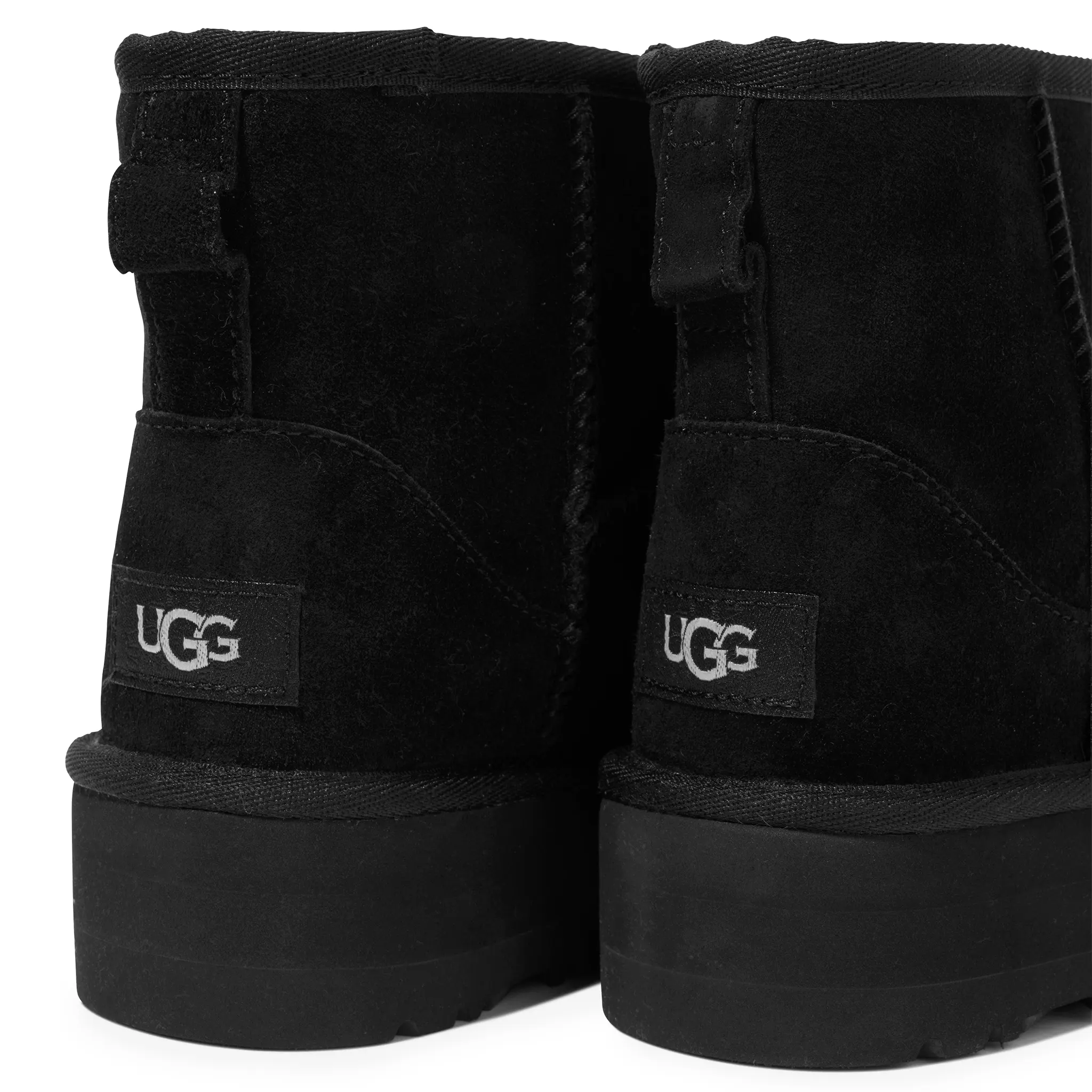 Back View of UGG Classic Mini Platform Girls Black Boots UGGA3021150235